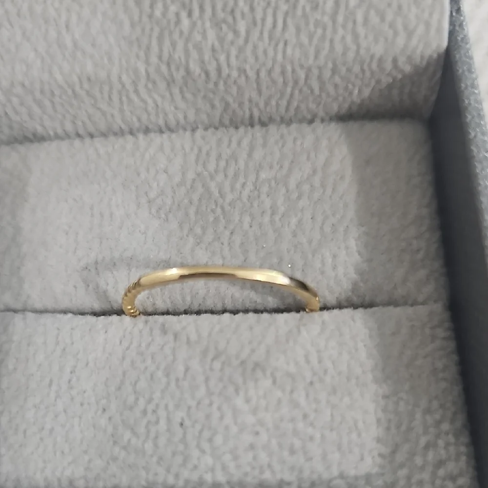 Gold and Diamond Ring with Dainty Band - Picture 6 of 9